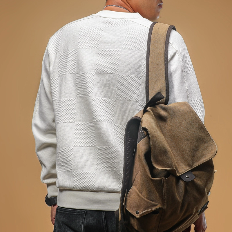 季言 肌理感提花休闲长袖潮牌套头卫衣 男款