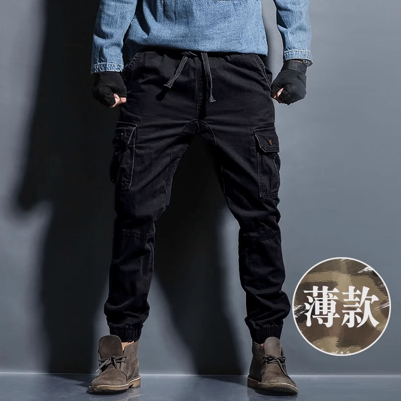 季言 重磅迷彩工装耐磨束脚休闲裤 男款