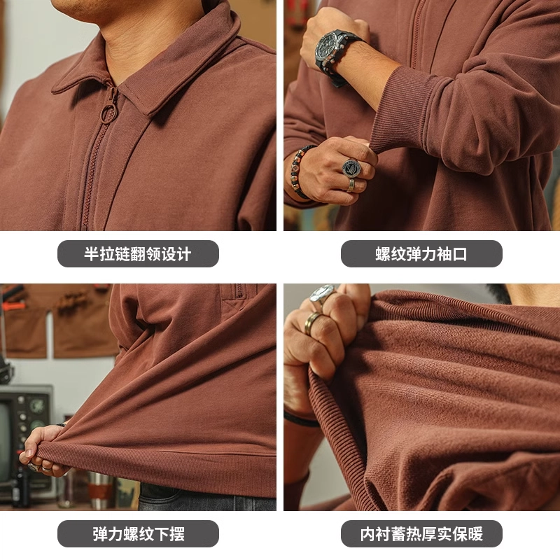季言 舒适纯色套头卫衣 男款 灰色