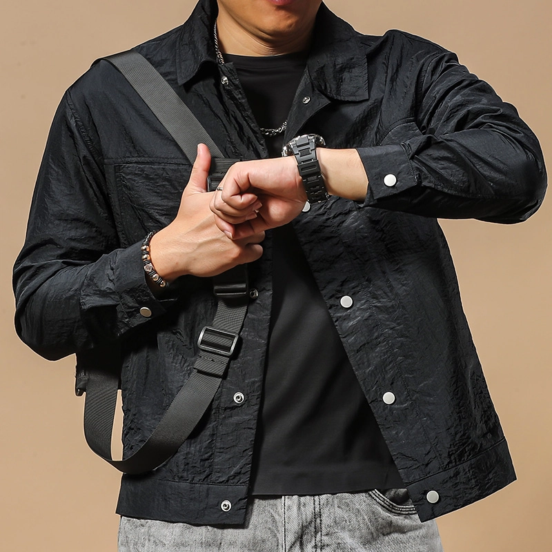 季言 薄款户外防水防紫外线休闲防晒服 男款 黑色