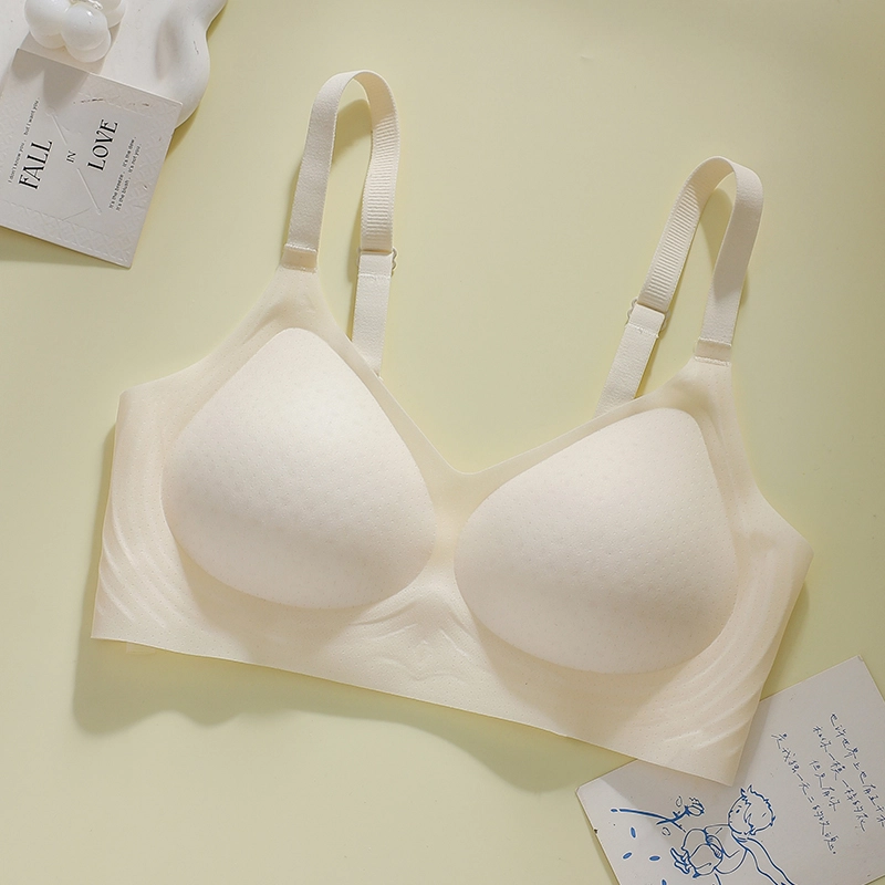 浪莎 舒适透气凉感聚拢隐形防位移收副乳调整塑型美背无钢圈亲肤无痕文胸 女款 礼袋装