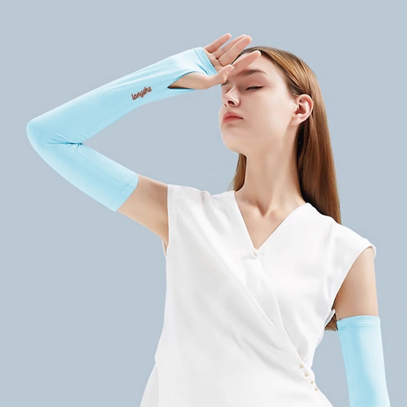 浪莎 防紫外线冰丝护臂手臂套袖薄款骑行手套护肘 防晒袖 男女同款情侣款