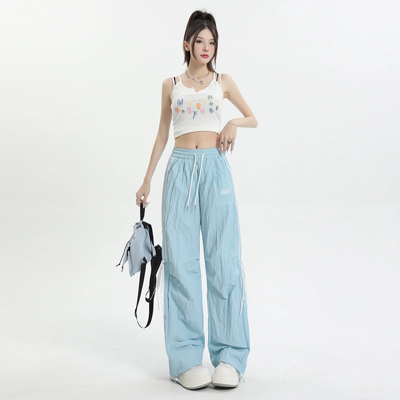 玫丝朵 美式阔腿蝴蝶结抽绳休闲裤 女款
