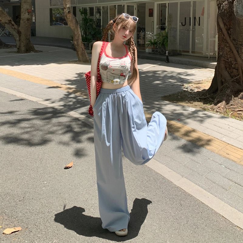 玫丝朵 阔腿宽松简约舒适纯色高腰休闲裤 女款