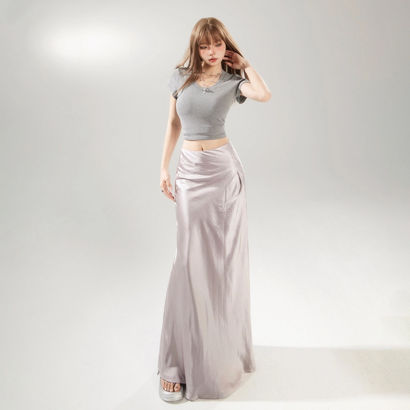 玫丝朵 百搭修身长款纯色舒适休闲长裙 女款