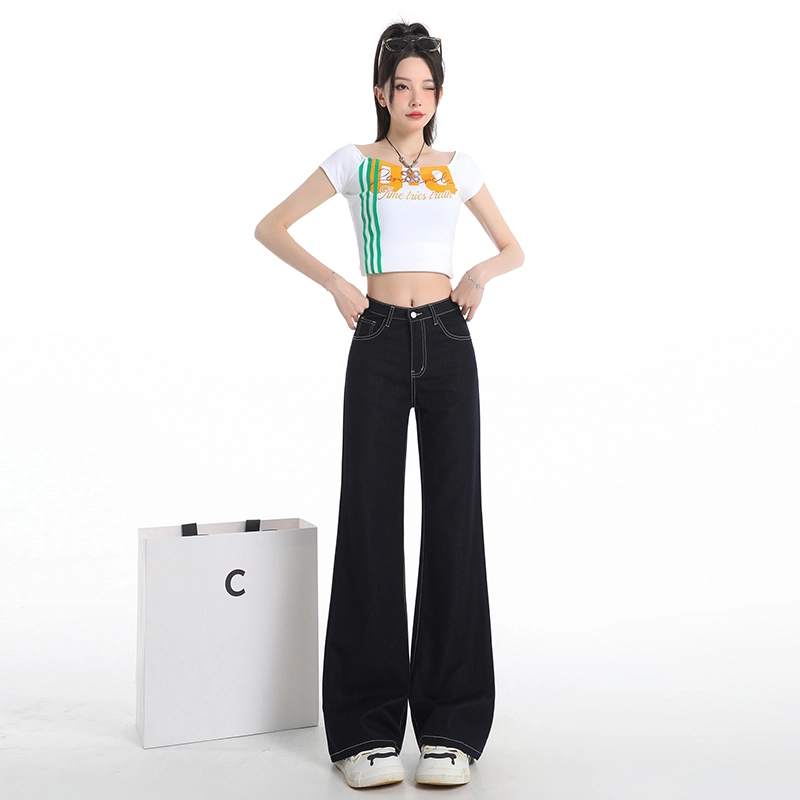 玫丝朵 时尚优雅复古气质百搭牛仔裤 女款