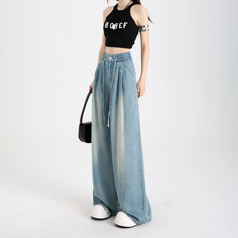 玫丝朵 百搭宽松阔腿牛仔裤 女款