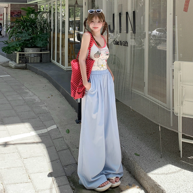 玫丝朵 阔腿宽松简约舒适纯色高腰休闲裤 女款