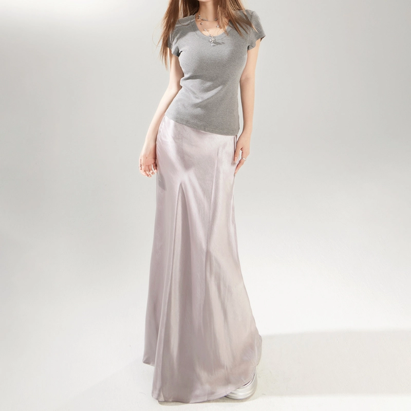 玫丝朵 百搭修身长款纯色舒适休闲长裙 女款