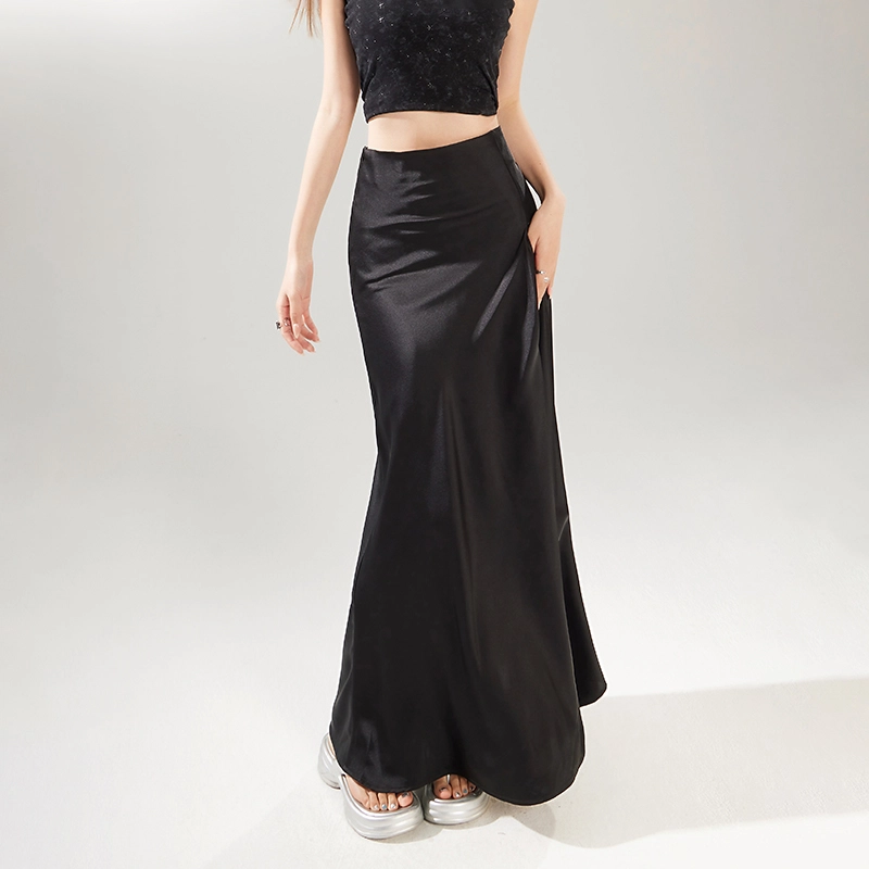 玫丝朵 百搭修身长款纯色舒适休闲长裙 女款