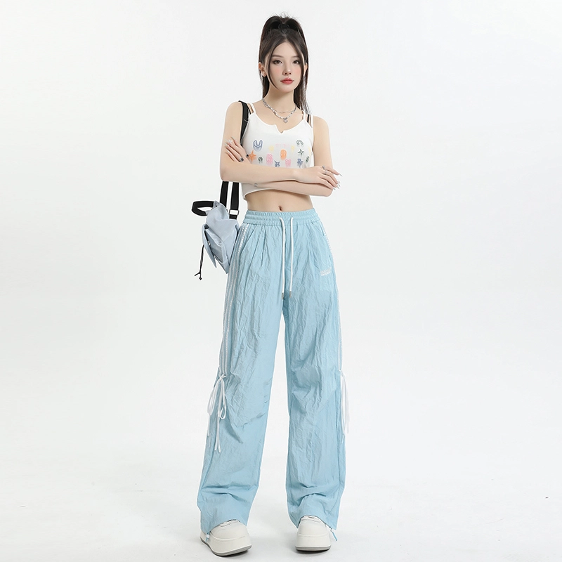 玫丝朵 美式阔腿蝴蝶结抽绳休闲裤 女款