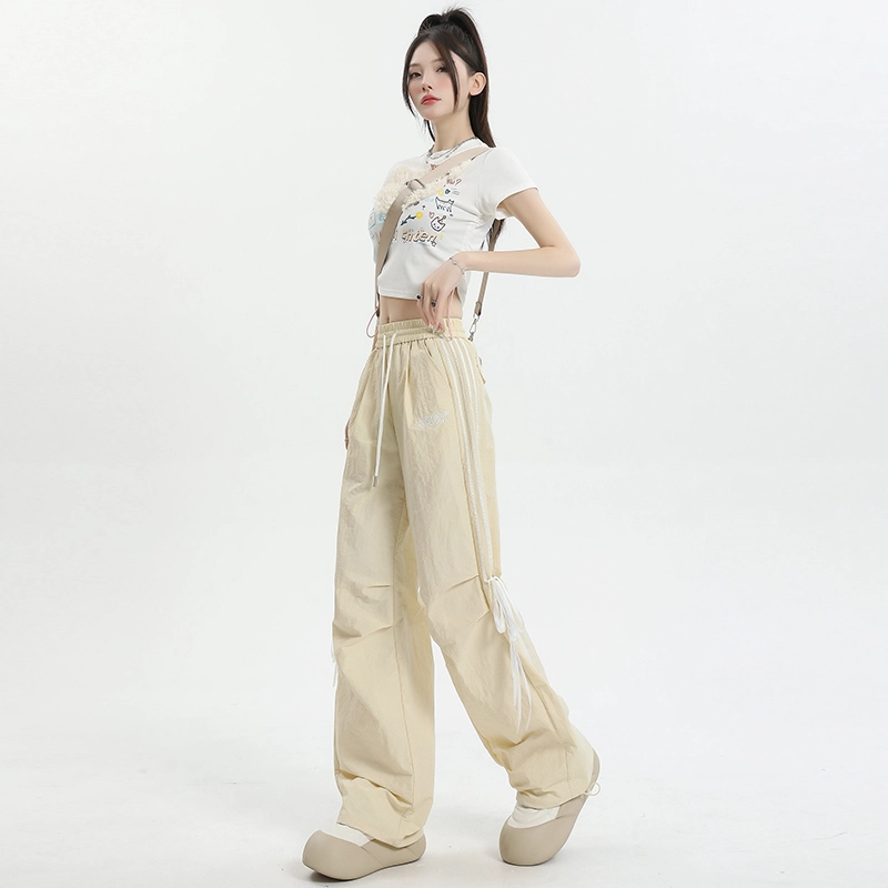 玫丝朵 美式阔腿蝴蝶结抽绳休闲裤 女款