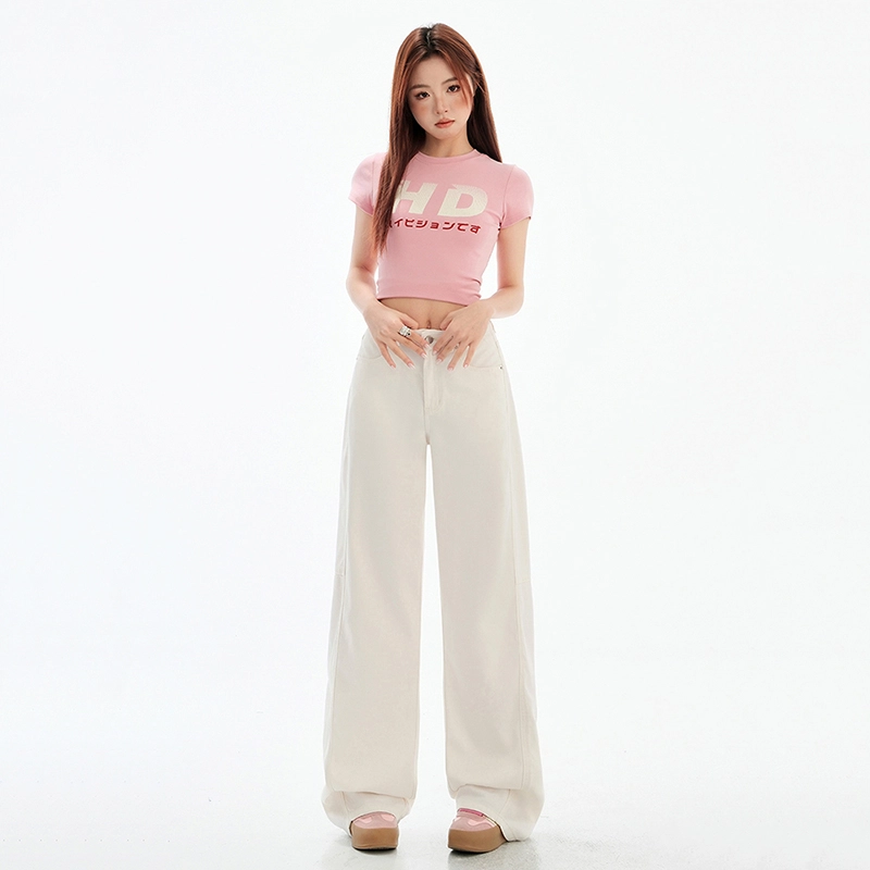 玫丝朵 时尚优雅百搭气质简约牛仔裤 女款