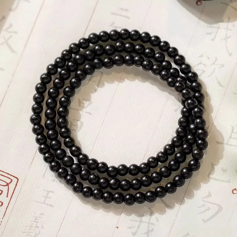 【心想事成】 达隆 细款文玩佛珠 国潮新中式转运纳福手链 金榜题名一鸣惊人蒸蒸日上前程似锦财源滚滚 黑檀 手串 男女同款情侣款