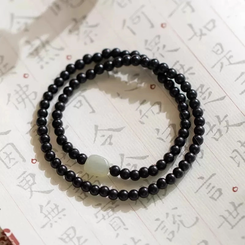 【心想事成】 达隆 细款文玩佛珠 国潮新中式转运纳福手链 金榜题名一鸣惊人蒸蒸日上前程似锦财源滚滚 黑檀 手串 男女同款情侣款