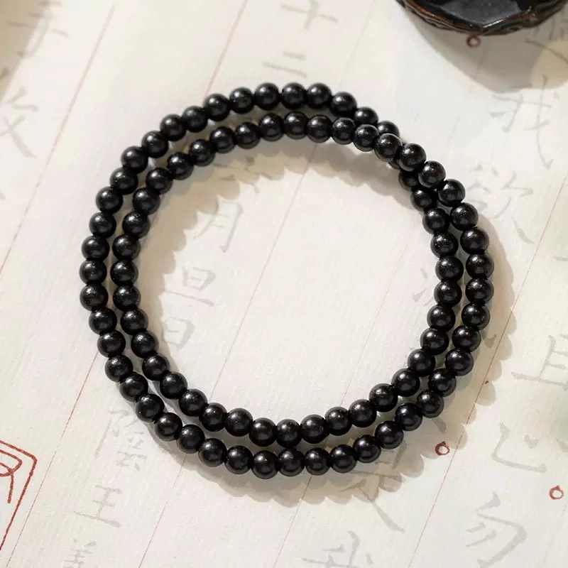 【心想事成】 达隆 细款文玩佛珠 国潮新中式转运纳福手链 金榜题名一鸣惊人蒸蒸日上前程似锦财源滚滚 黑檀 手串 男女同款情侣款