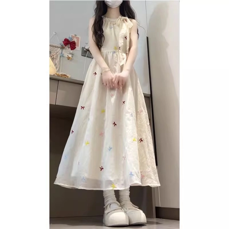 依钗 法式浪漫碎花甜美气质百搭裙装无袖连衣裙 女款