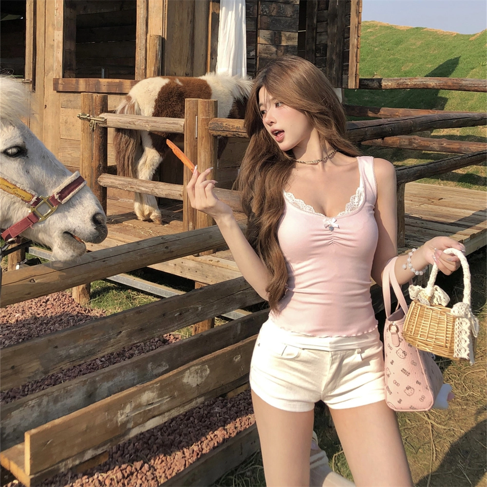 思蓓儿 韩版纯欲辣妹可叠穿修身背心 女款