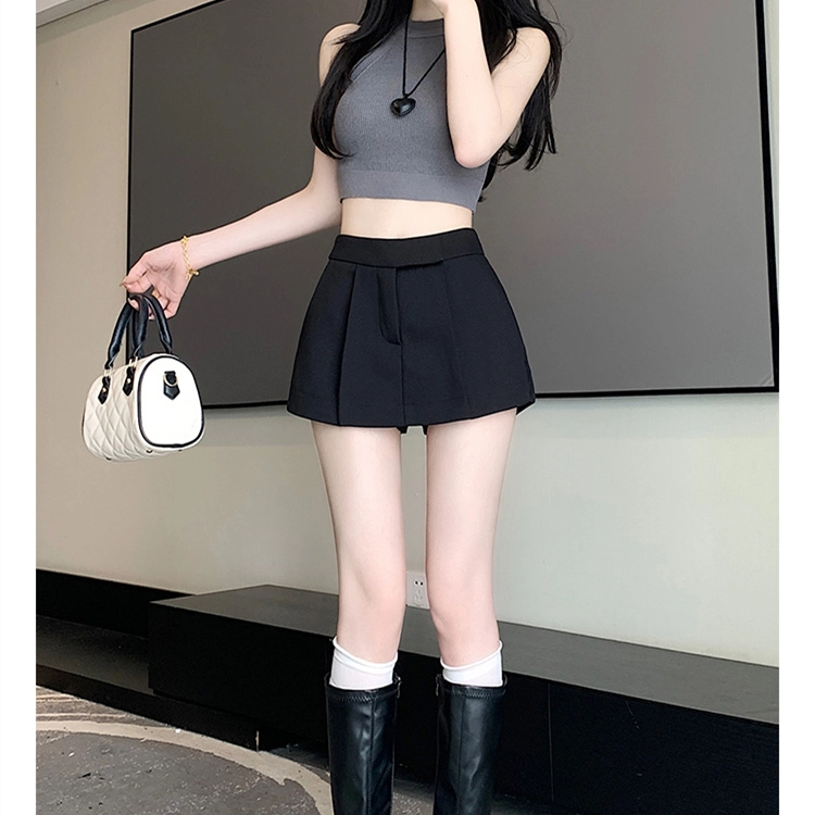 思蓓儿 美式夏防走光辣妹包臀休闲短裙 女款 黑色