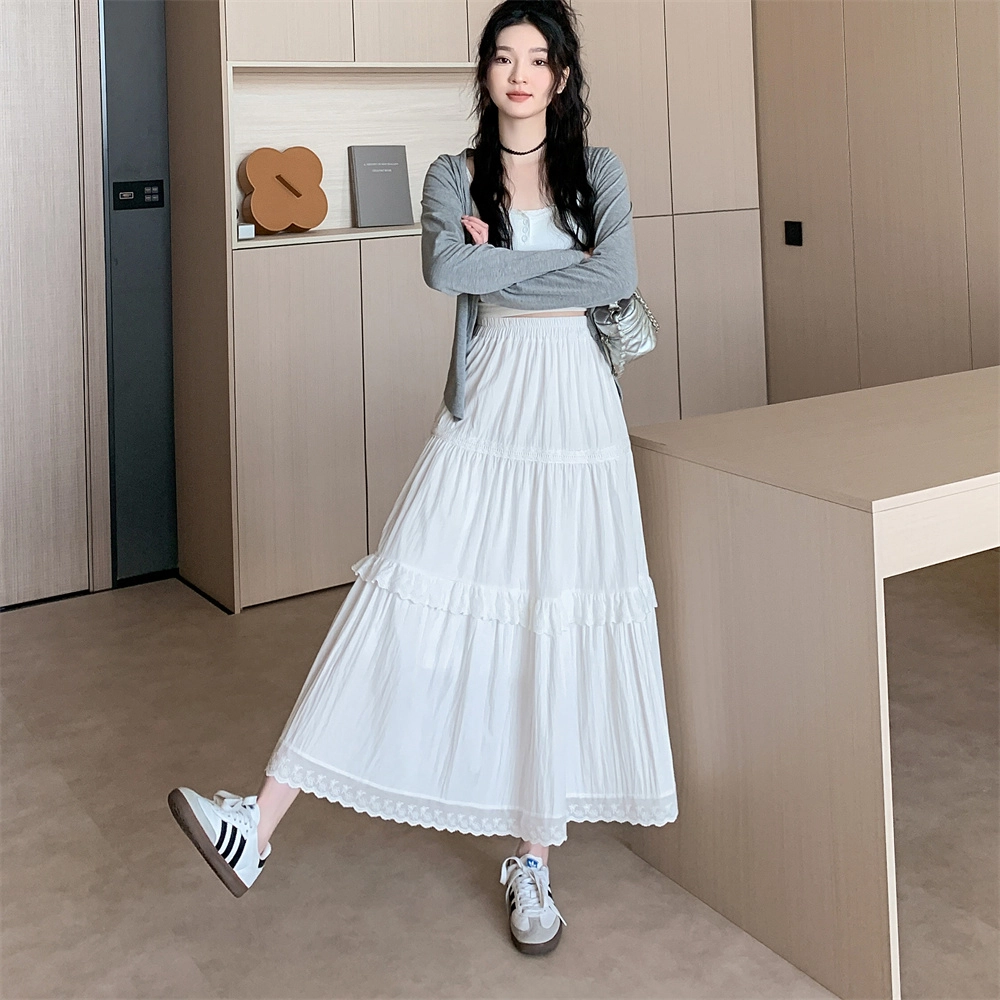 思蓓儿 百搭纯色时尚舒适休闲长裙 女款 白色
