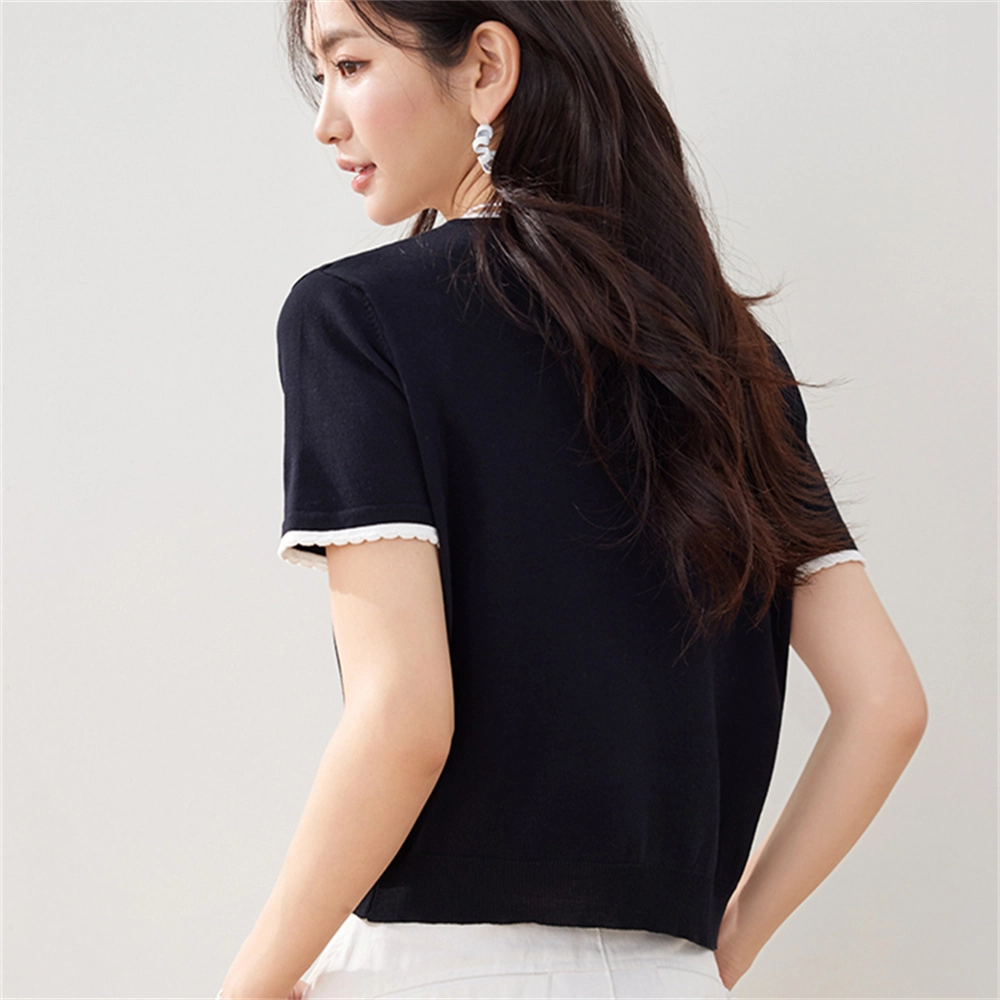 思蓓儿 短袖小香风开衫薄款小外套短款外搭针织衫 女款