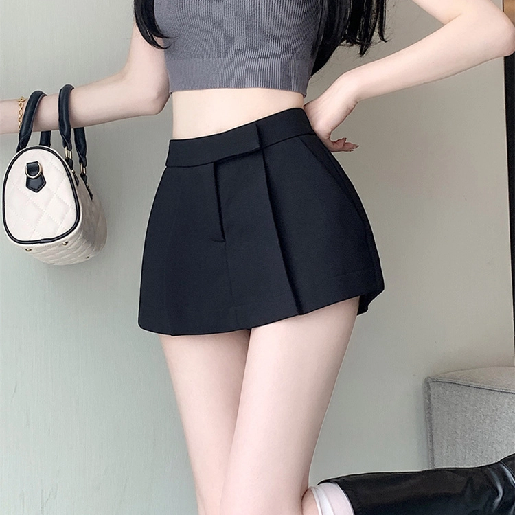 思蓓儿 美式夏防走光辣妹包臀休闲短裙 女款 黑色