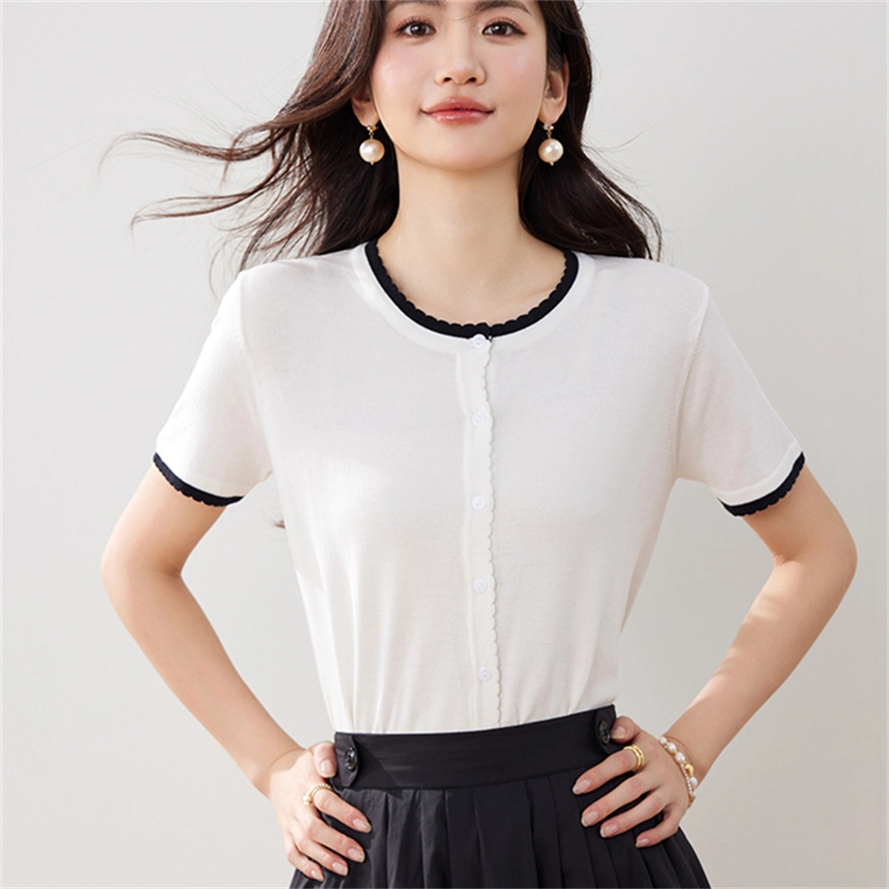 思蓓儿 短袖小香风开衫薄款小外套短款外搭针织衫 女款