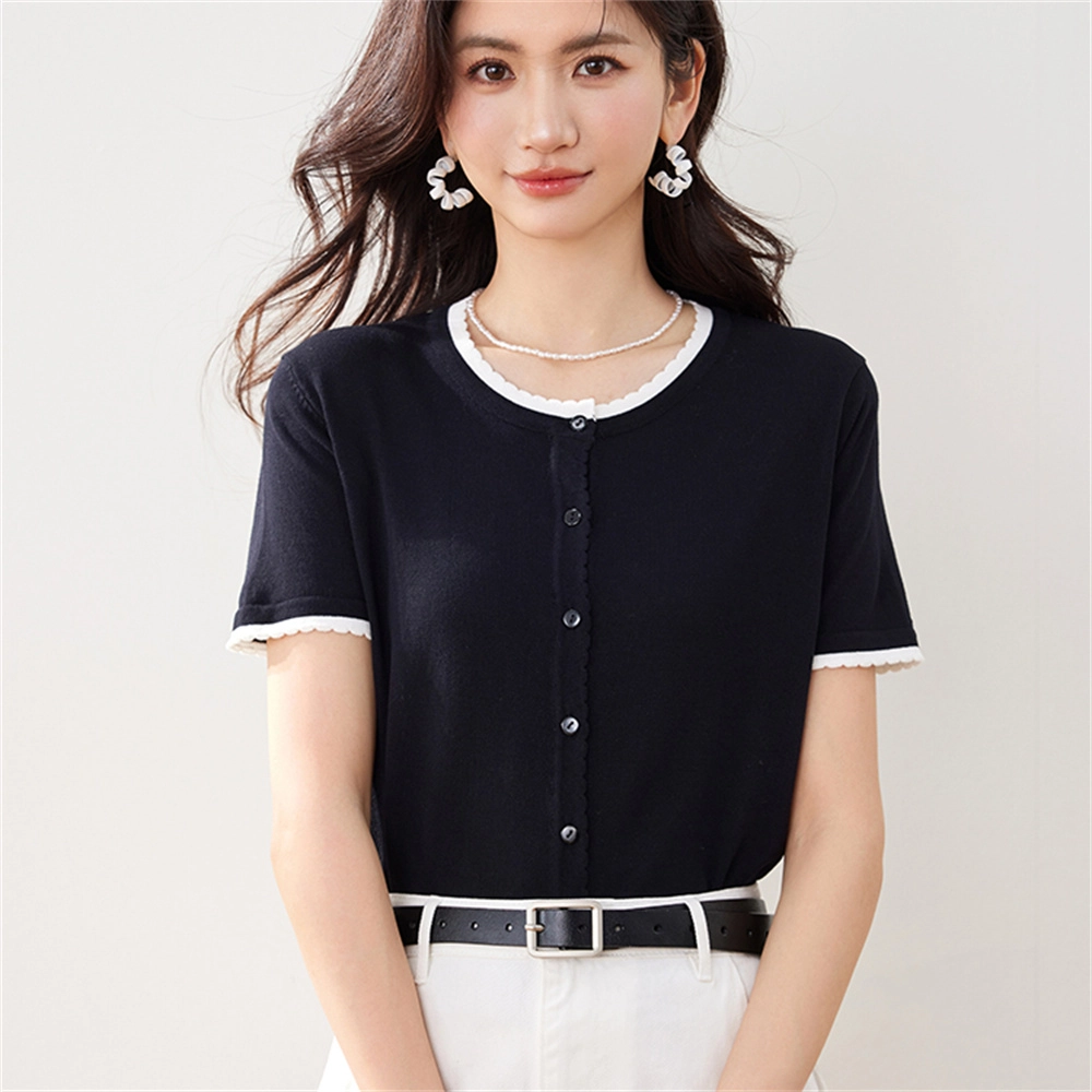 思蓓儿 短袖小香风开衫薄款小外套短款外搭针织衫 女款