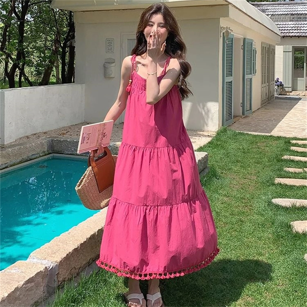 思蓓儿 舒适简约百搭气质吊带连衣裙 女款