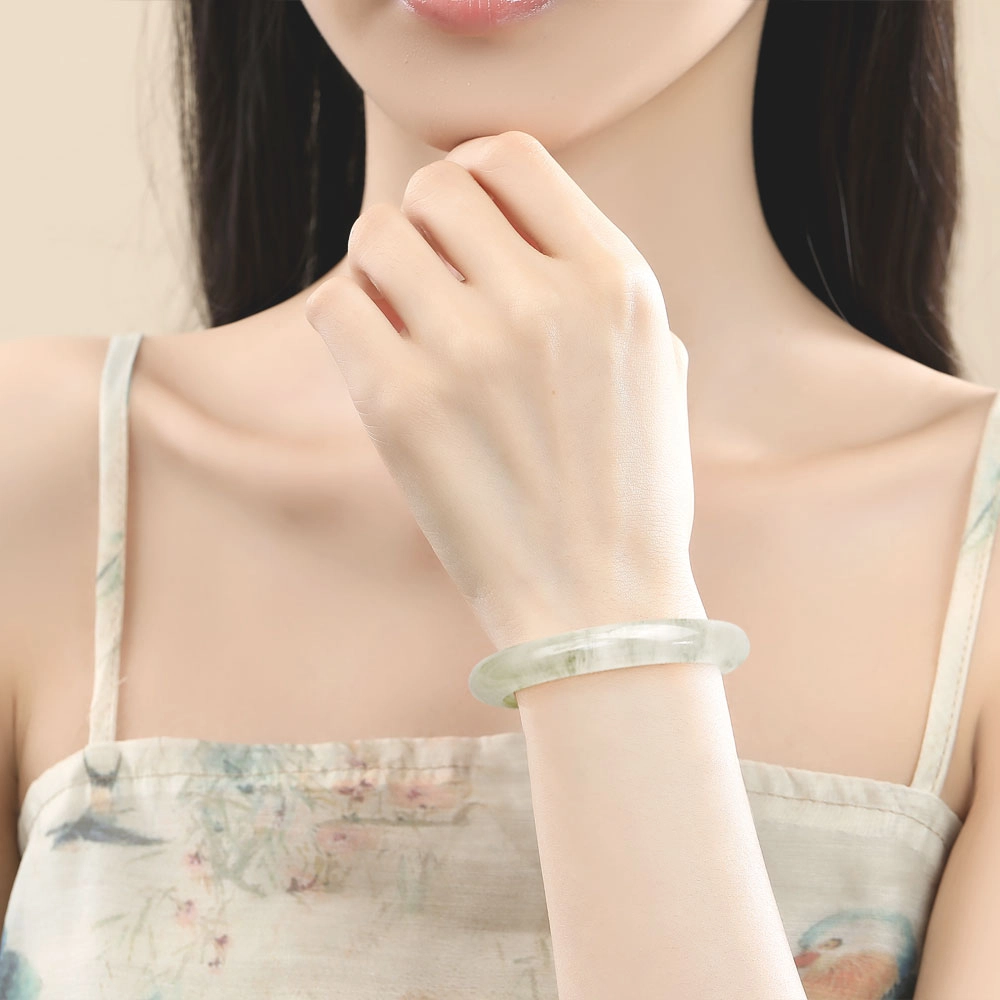 【赠999金钞 特级多翠】六桂福 青山黛飘绿美人贵妃镯宫廷风古典优雅柔和温润吉祥平安顺遂如意雅韵 福韵金 好运天然 天山翠 手镯 女款