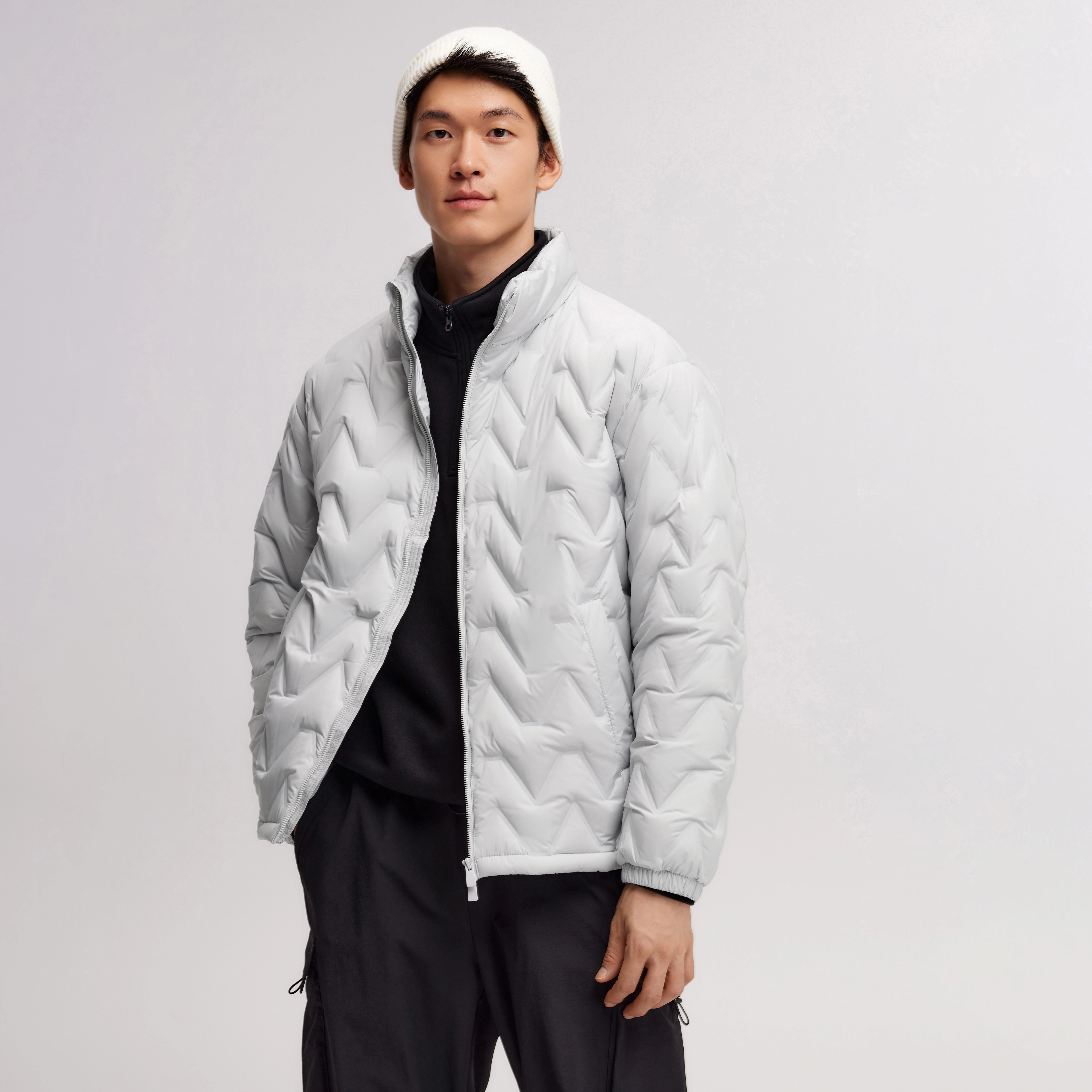 森马 防水保暖立领外套简约纯色上衣日常休闲百搭羽绒服 男款