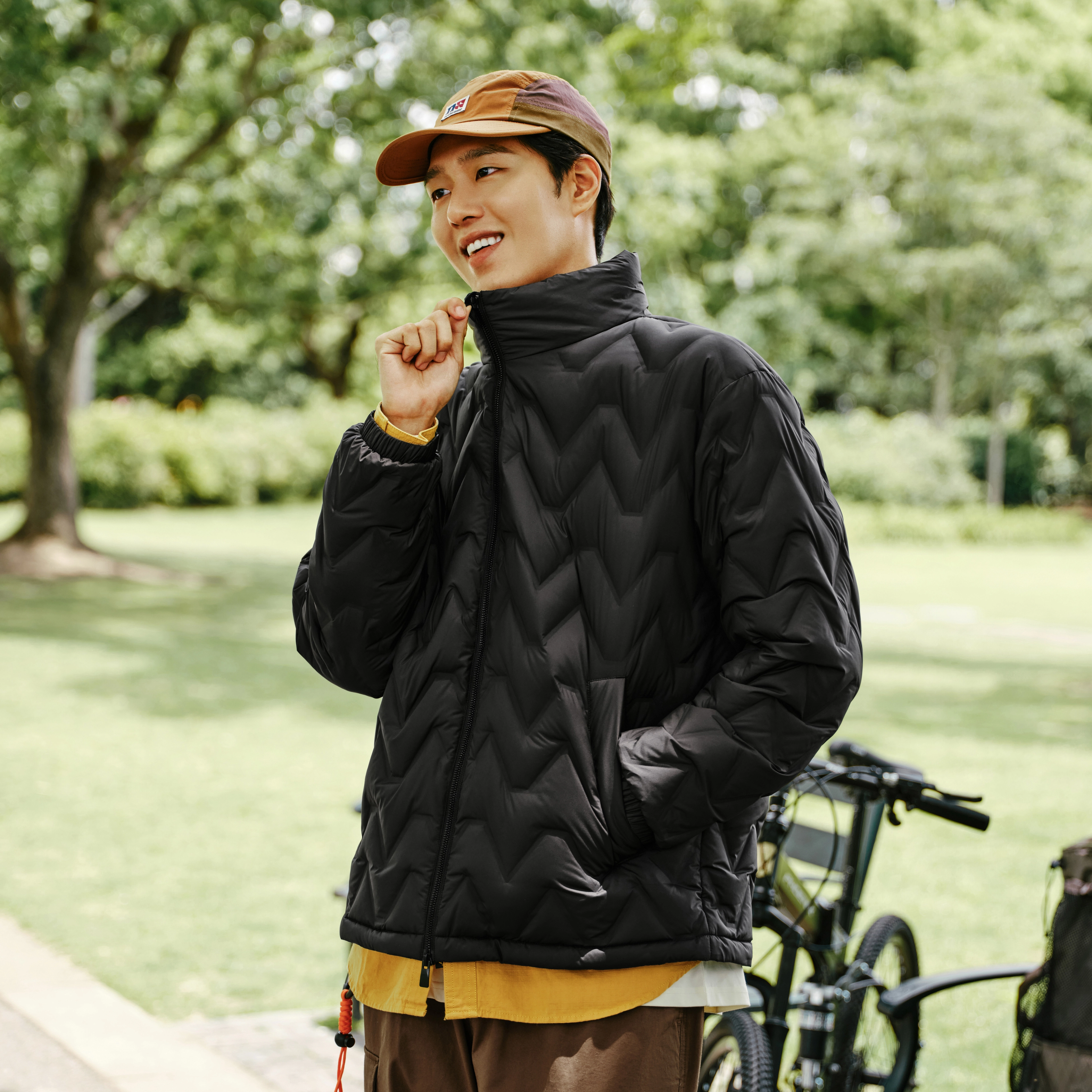 森马 防水保暖立领外套简约纯色上衣日常休闲百搭羽绒服 男款