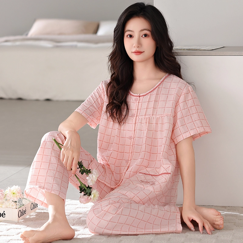 卡绚 舒适短袖长裤家居服夏季睡衣套装 女款