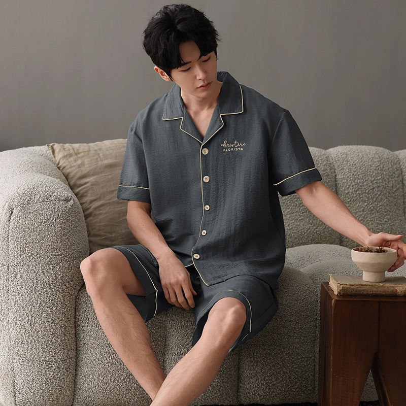 卡绚 短袖短裤简约休闲家居服可外穿睡衣套装 男款