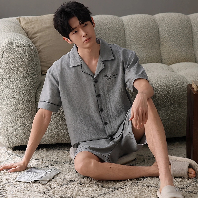 卡绚 短袖简约舒适家居服可外穿睡衣套装 男款