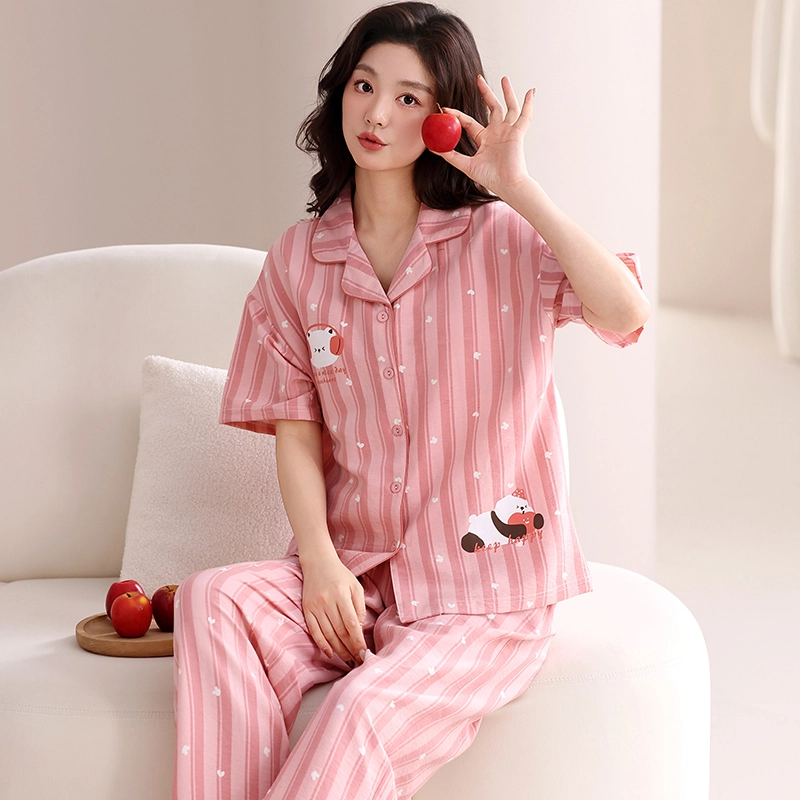 卡绚 带胸垫薄款短袖甜美风舒适可外穿家居服睡衣套装 女款