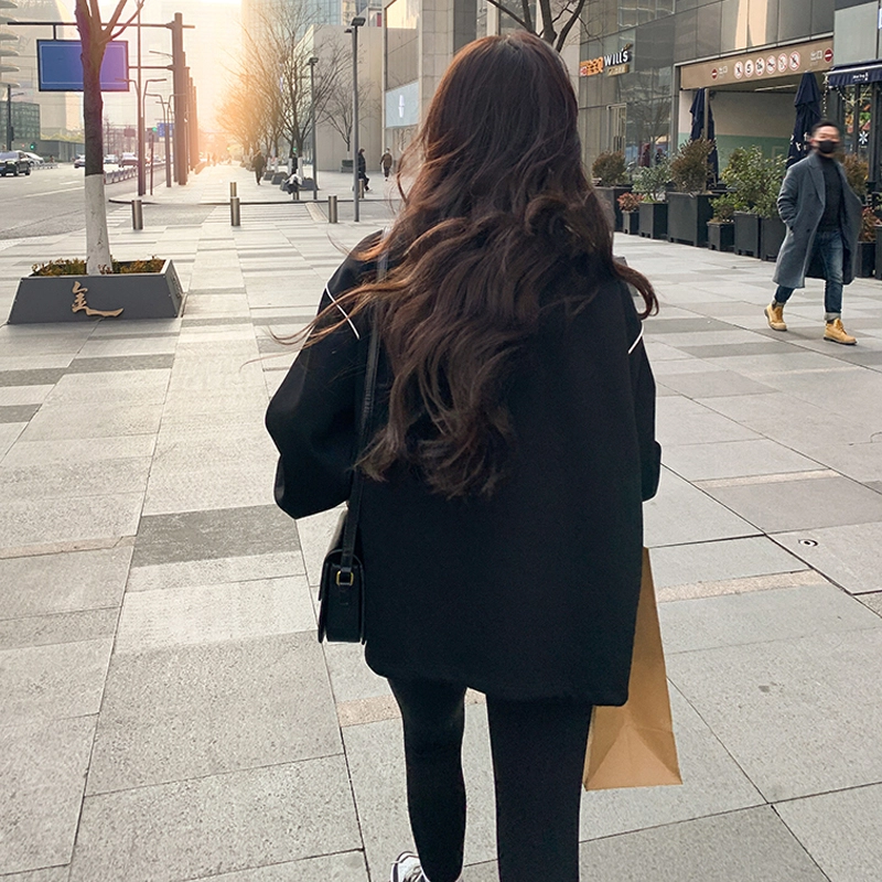袋鼠 美式运动休闲宽松立领拉链卫衣开衫棒球服 女款