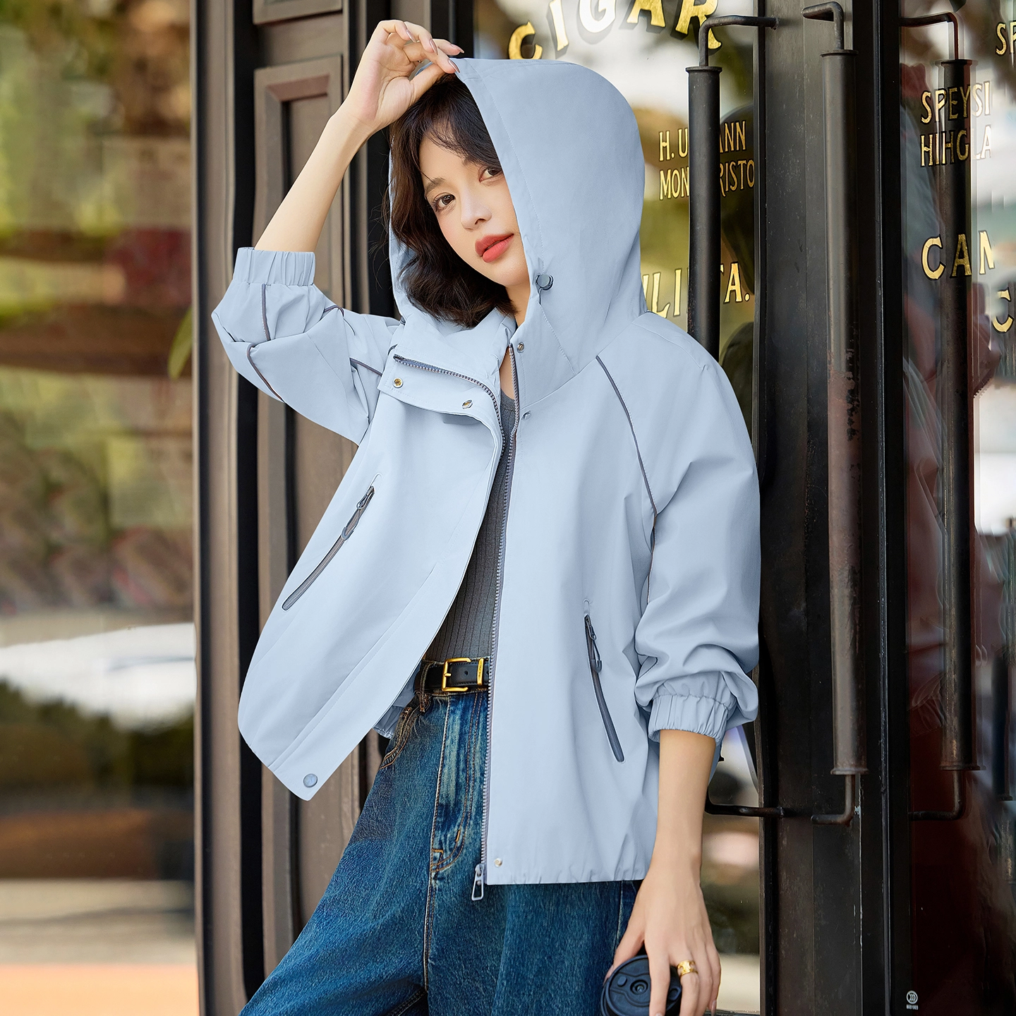 袋鼠 休闲风连帽宽松显瘦百搭独特洋气小众设计夹克 女款