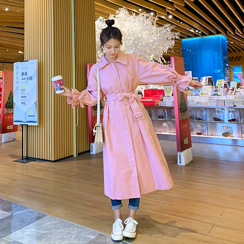袋鼠 高级小众减龄韩系休闲中长款外套风衣 女款
