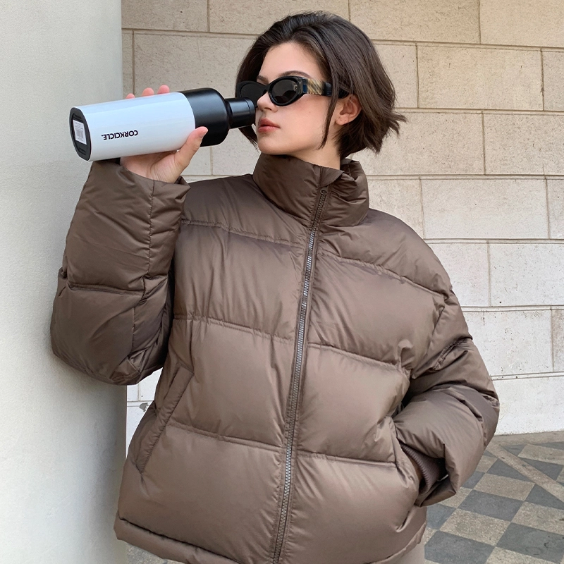 周淼 新款小立领短款外套羽绒服 女款