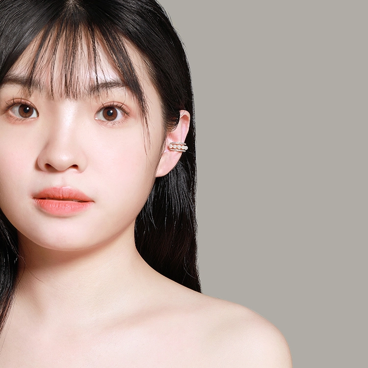 梦金园 小清新甜美风耳饰 时尚百搭耳坠 高级感首饰 耳夹 女款 纪念日礼物礼盒