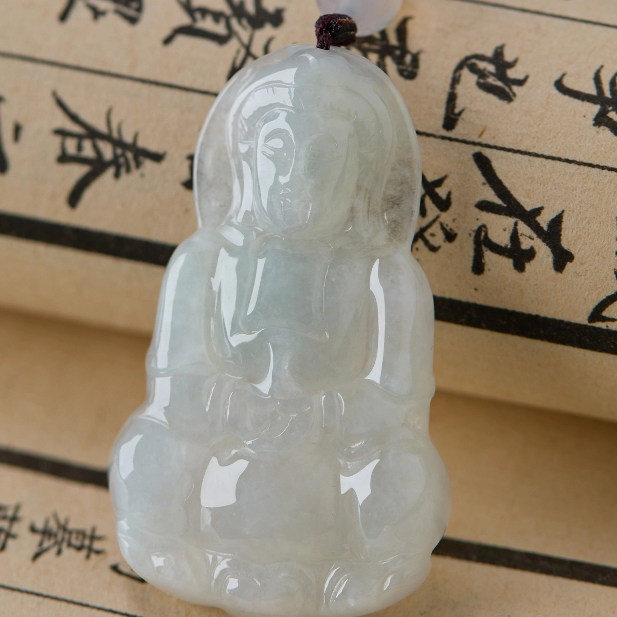 琳琯瑛 新中式国风品质好气质轻奢观音 糯种 翡翠吊坠 女款