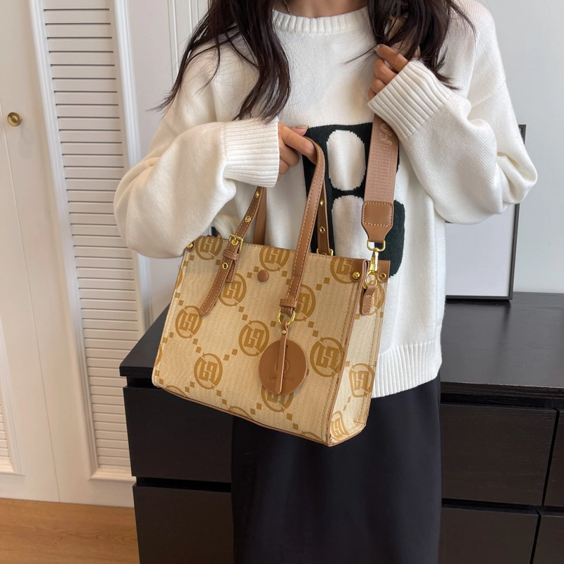凡思曼 小众高级感原创印花简约时尚百搭通勤 提花布 单肩包 常规 女款 蓝色/咖色/棕色