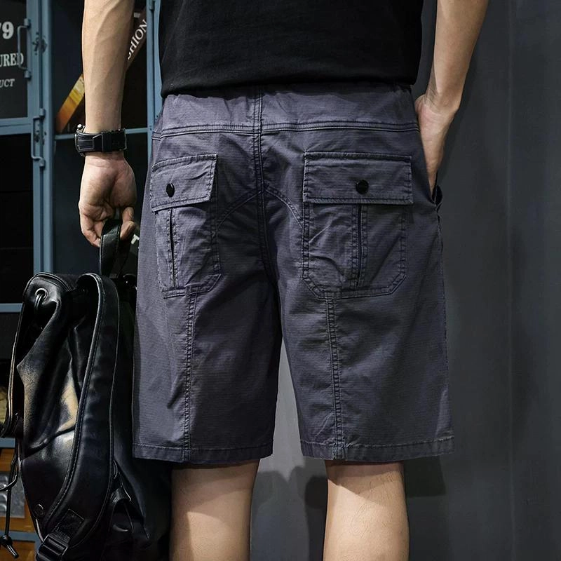 遨宇 美式高街极简潮牌嘻哈街头褶皱薄款户外机能速干工装男户外运动机能宽松直筒中裤子男五分休闲短裤 男款