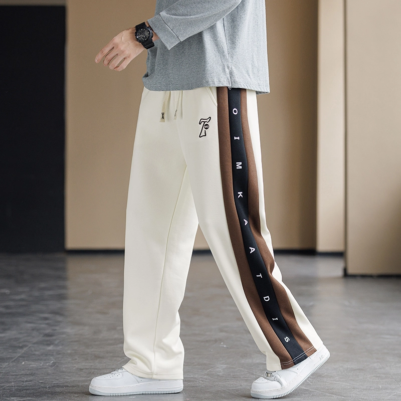 邦固依品 垂感阔腿男士青少年春秋季潮牌潮流直筒宽松长裤学生卫裤休闲裤 男款