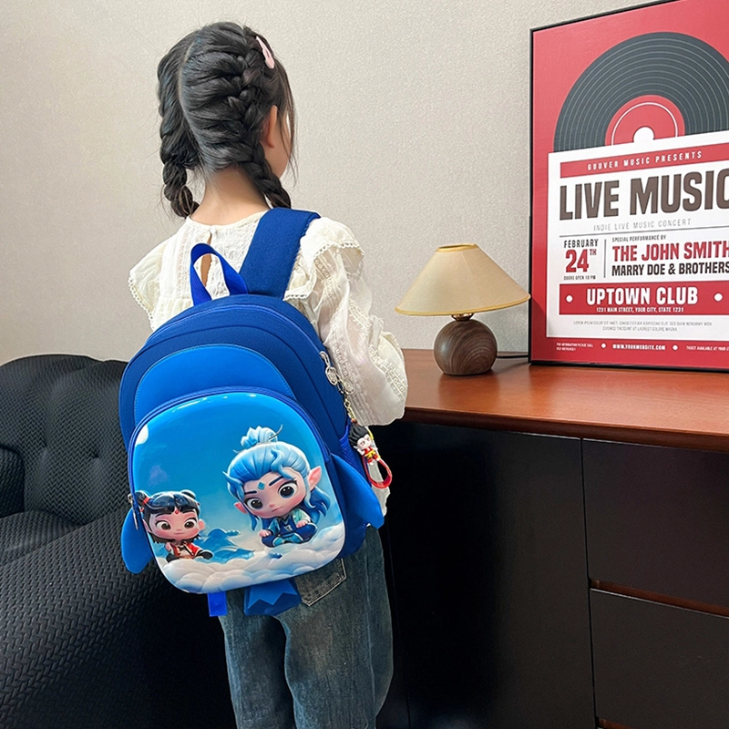 米囹 卡通立体儿童幼儿园书包 透气可爱女童背包学前班 中大班男孩双肩包 中号 彩色