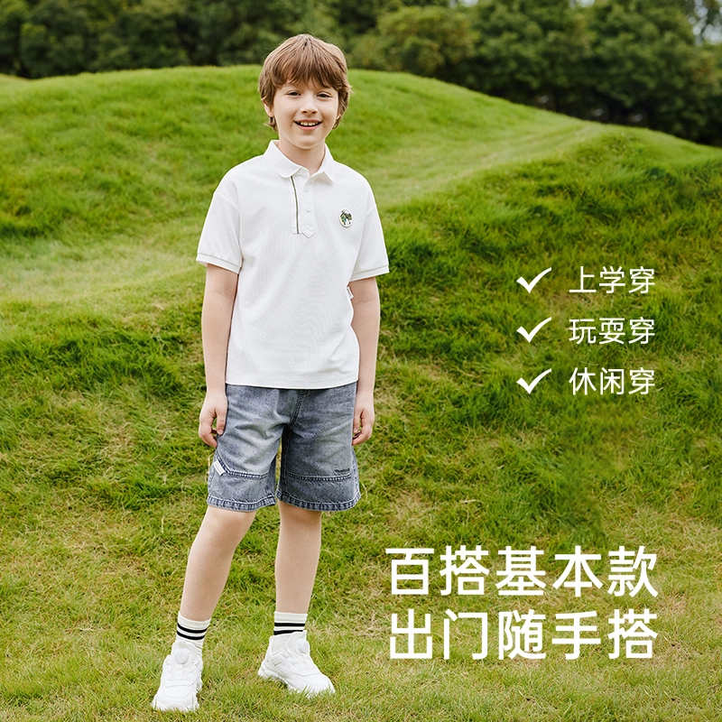 英氏牛仔裤 夏季百搭休闲五分裤 中小童