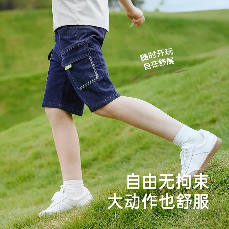 英氏牛仔裤 夏季百搭休闲五分裤 中小童