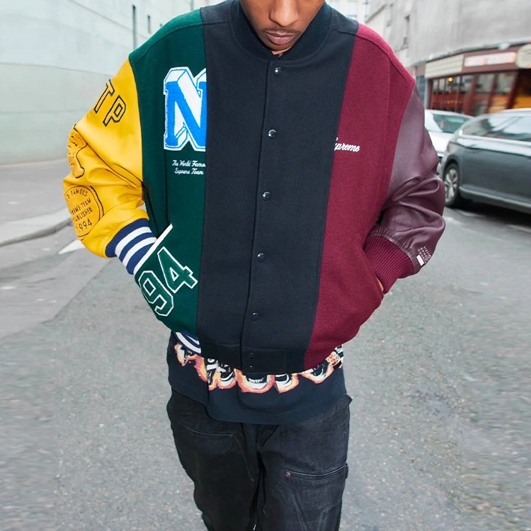 Supreme x MM6 Maison Margiela SS24 WEEK7 SPLIT VARSITY JACKET