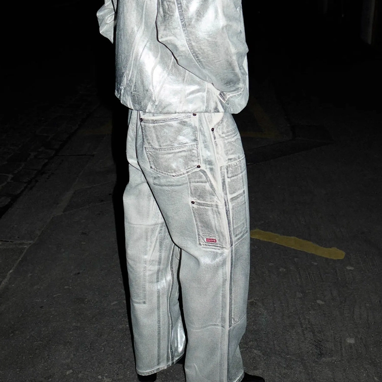 Supreme x MM6 Maison Margiela SS24 WEEK7 FOIL DOUBLE KNEE PAINTER PANT